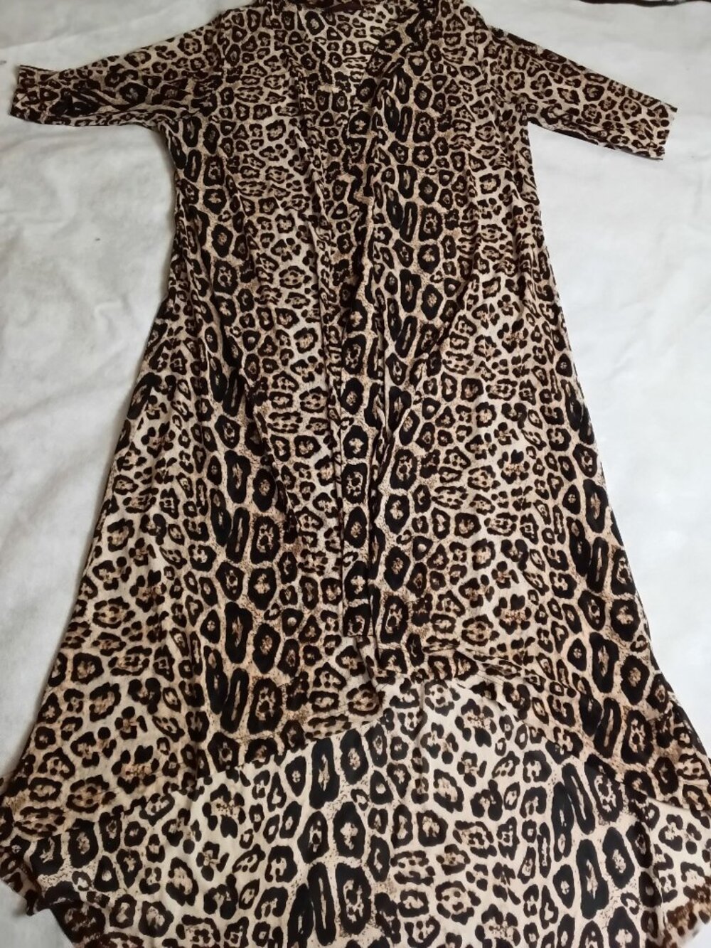 Crazy Train Womens Open Front Light Leopard Print Duster Cardigan One Size
